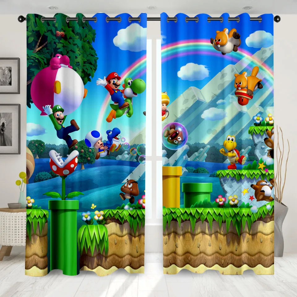 Занавеска на окно с мультяшным принтом суперзанавеска из ткани блокировкой