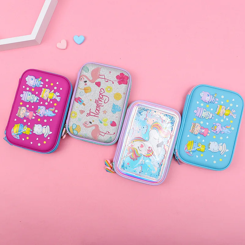 Чехол карандаш с изображением единорога кошки kalem kutusu Kawaii trousse scolaire stylo фламинго