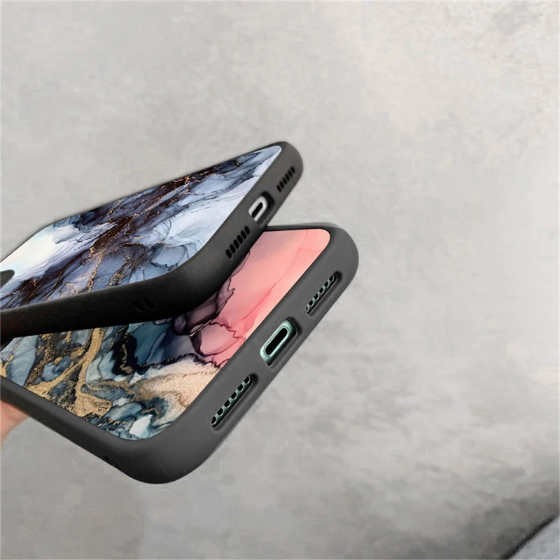 Fashion Marble Pattern Matte Case For iPhone 13 12 11 14Pro Max 7 8 Plus XS Max XR X 12 Mini SE20 Lunar Surface Shockproof Cover
