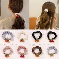everything goes well summer persimmon tie head rope 2021 new female simple temperament new ball head large intestine hair ring