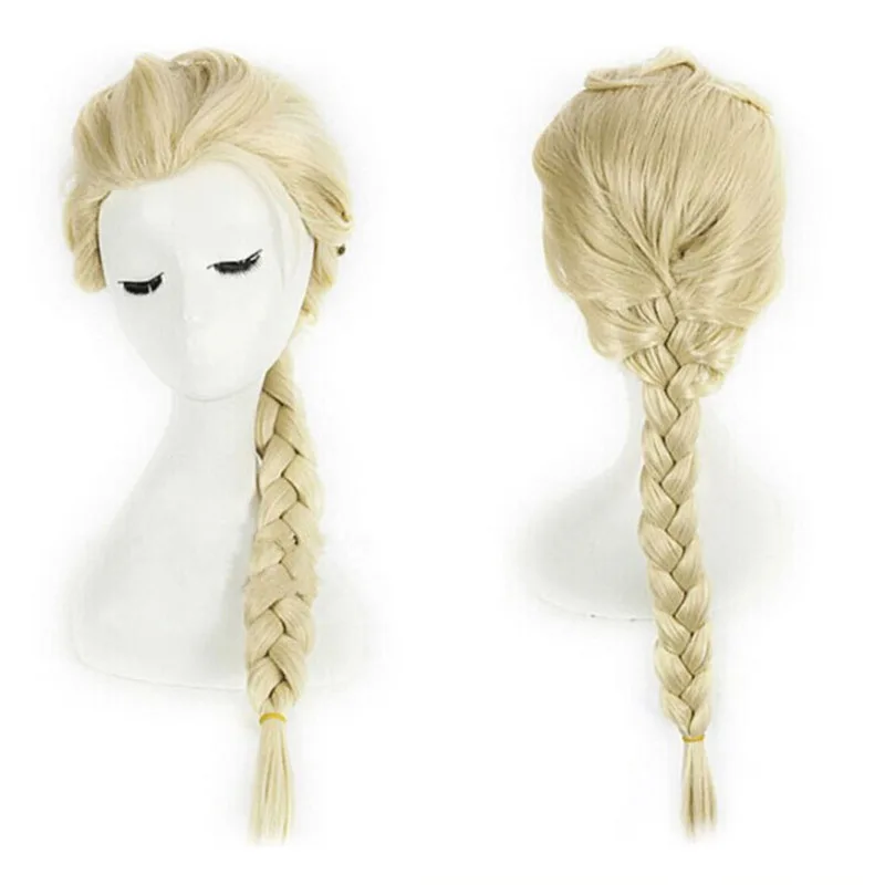 Cosplay Wig Halloween Carnival Princess Long Braid Silver White Synthetic Christmas Hair Bands | Детская одежда и обувь