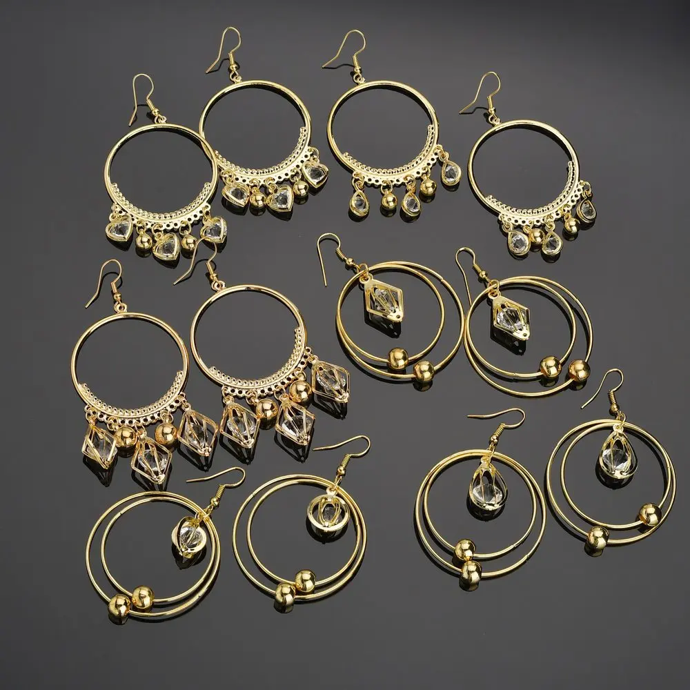 Joker простые большие круглые женские серьги для влюбленных инкрустированные