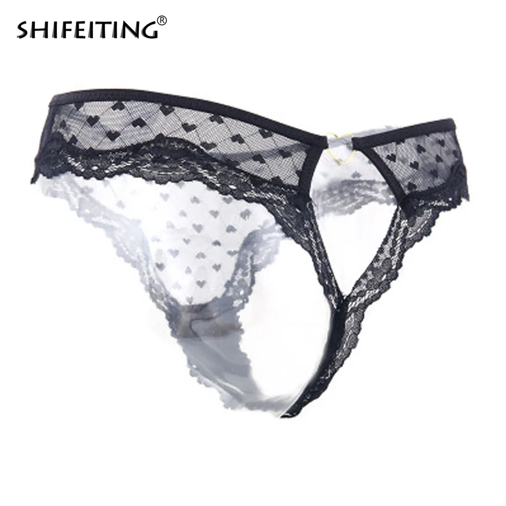 

Women Sexy Lace Panties Floral Love Transparent Low-waist Underpant Hollow Out Thong Female Seamless G-string Underwear Lingerie