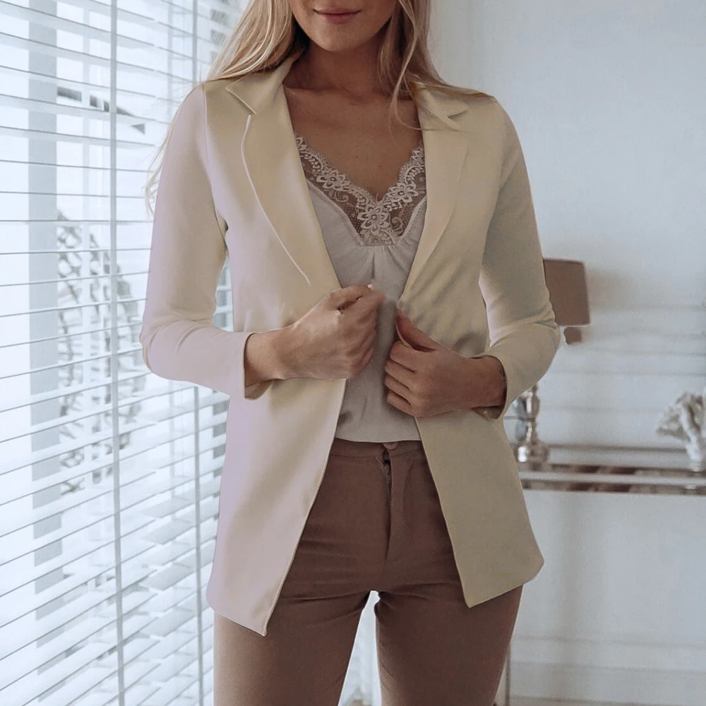 Женские облегающие Повседневное Блейзер костюм офисные Бизнес Рабочая куртка