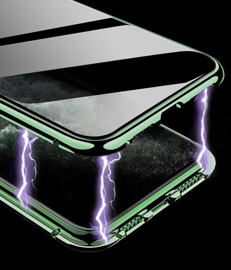 Магнитный адсорбционный металлический чехол для iPhone 11 11 Pro Max прозрачный чехол из закаленного стекла для телефона для iPhone XS Max XR 8 7 Plus откидная крышка