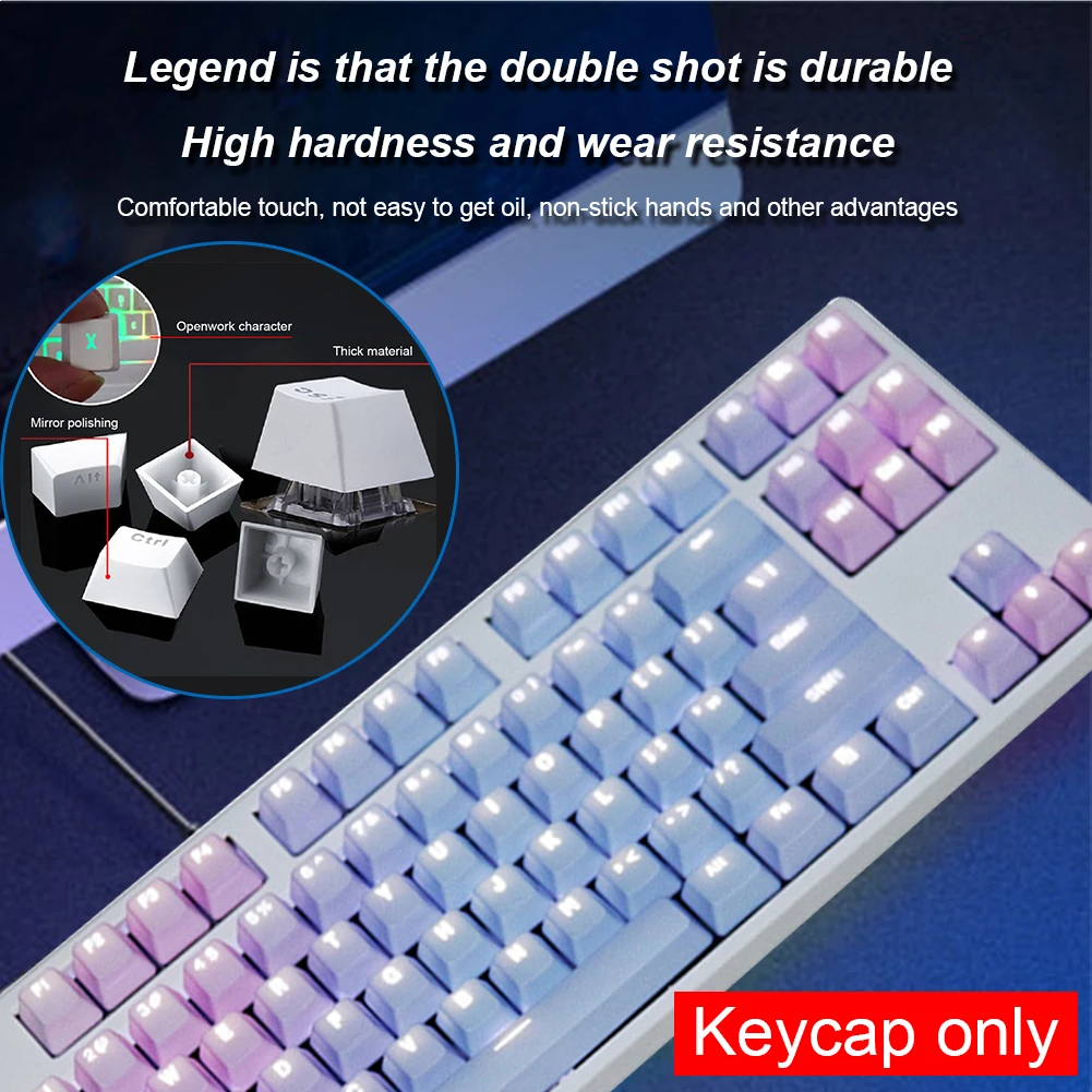 OEM профиль Крышка радуга цвет Офис Декоративные PBT двойной выстрел Keycap набор Dyesub