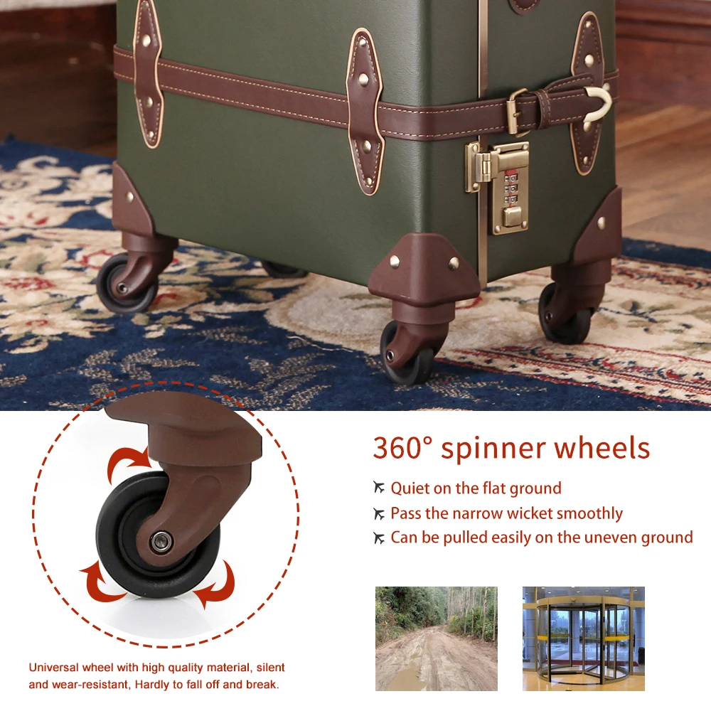 Чемодан из искусственной кожи набор для переноски багажа винтажный чемодан на