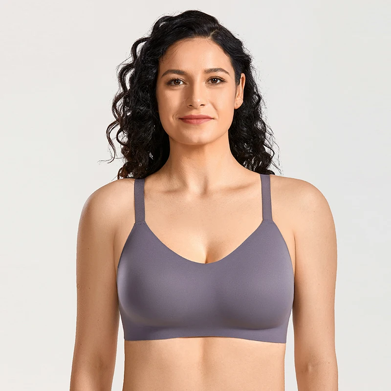 Женский комфортный бесшовный Гладкий бюстгальтер для сна с полным