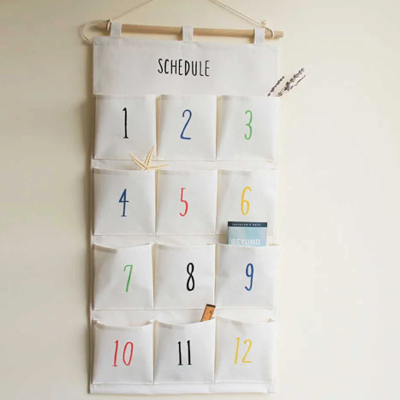 12 карманов из хлопка и льна настенная подвесная сумка для хранения на кухне