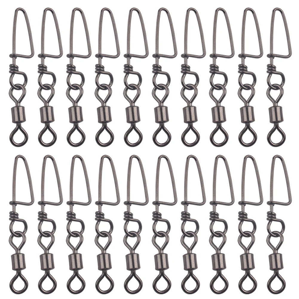 

20pcs Stainless Steel Fishing Swivels Snap Ball Bearing Rolling Sea Fishing Connector Fishing Tackle Accessories