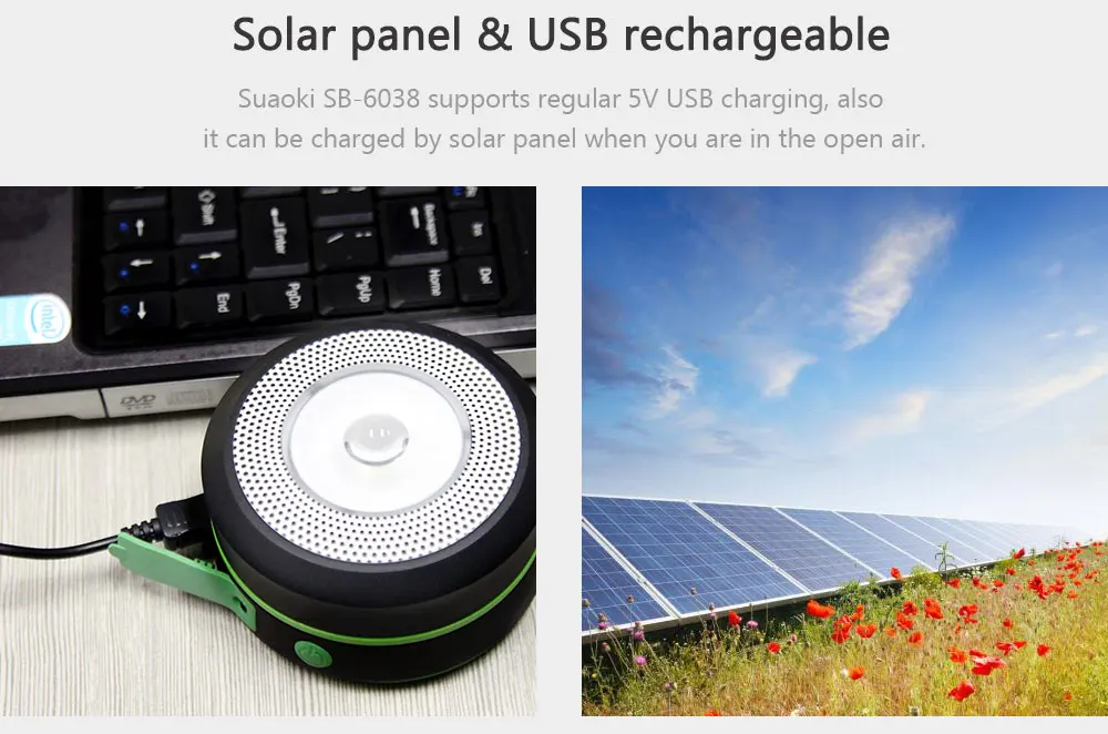 Suaoki Солнечный походный светодиодный фонарь, USB Перезаряжаемый складной светильник, портативный светильник, водонепроницаемый фонарь для кемпинга