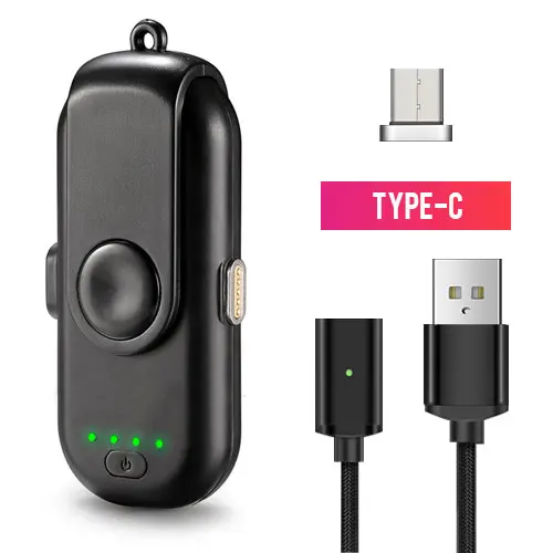 For Type C Black TOPZERO Портативный 4 Мини power Bank Магнитная Быстрая зарядка для iPhone samsung Micro type C Мобильный телефон power bank зарядное устройство - Цвет: For Type C Black