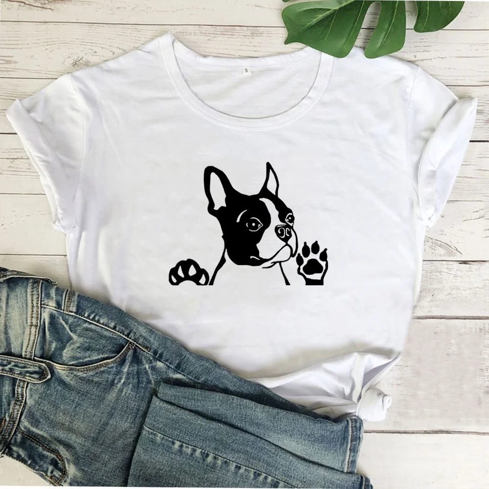

Cartoon Dog Graphic Tee Women Short Sleeve Tshirts Cotton Woman White Loose T Shirt Women Top Casual Tee Shirt Femme Top