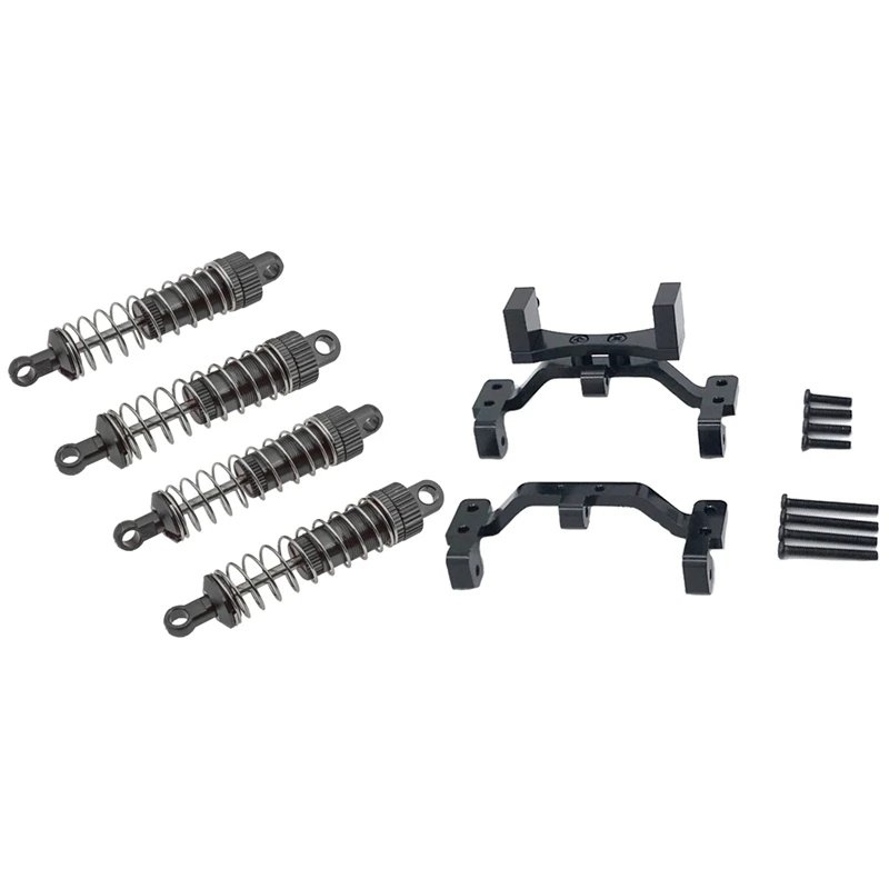 

Metal Pull Rod Base Seat & Axle Up Servo Bracket Mount Accessories,Black with 4Pcs Metal Front Rear Shock Absorber