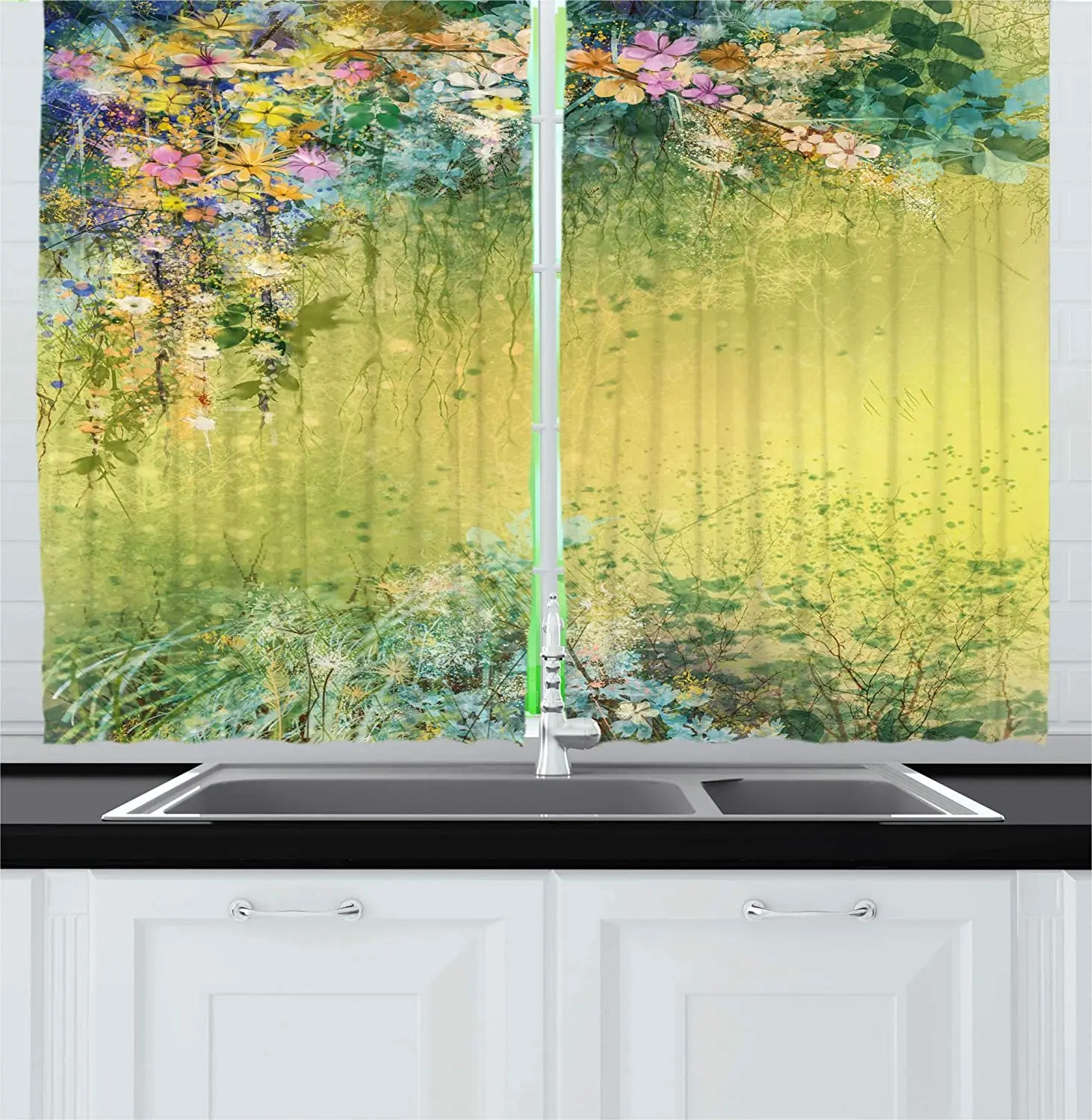 

Watercolor Flower Modern Blackout Curtain For Living Room Bedroom Decoration Window Treatment Blinds Drapes Kitchen Curtains