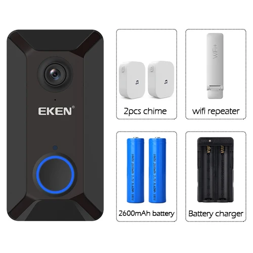 V6 Option7 720P умный дверной Звонок камера WiFi видео визуальный домофон с колокольчиком IP дверной звонок беспроводная домашняя камера безопасности от - Цвет: V6 Option7