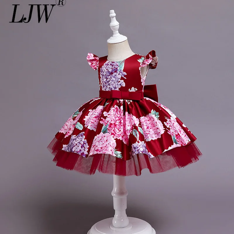 

Новинка 2021, летнее платье для маленьких девочек, моющееся платье на один год в стиле full moon, Сетчатое платье с принтом, платье с юбкой, платье д...