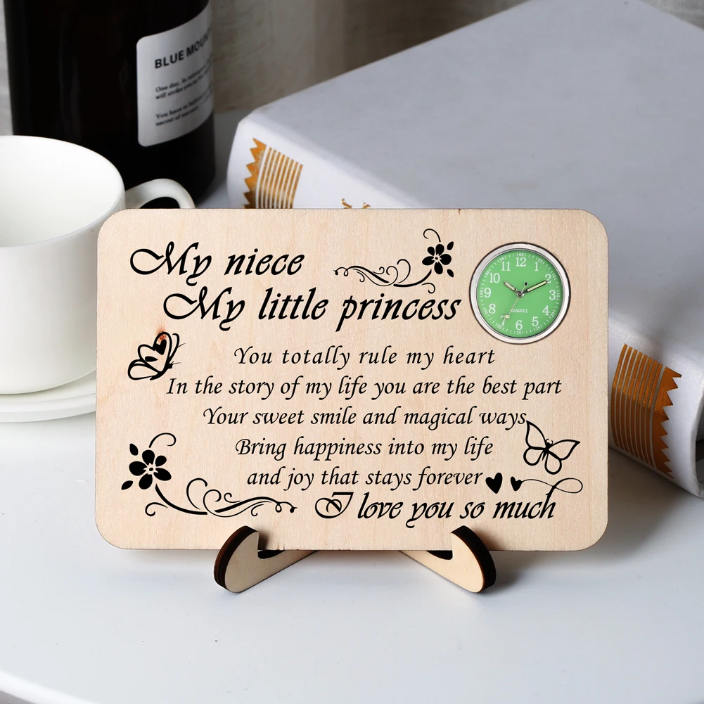 Для моей принцессы деревянные часы на заказ текстовые декоративные аксессуары