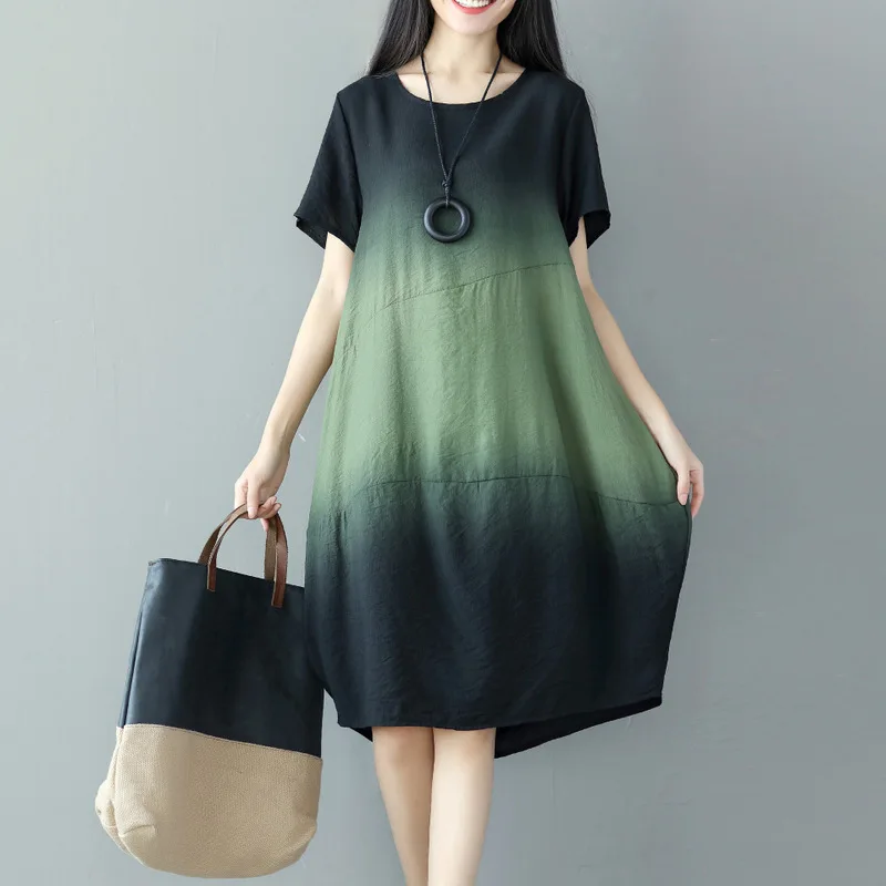 Женское платье с коротким рукавом и круглым вырезом оригинальное контрастное в