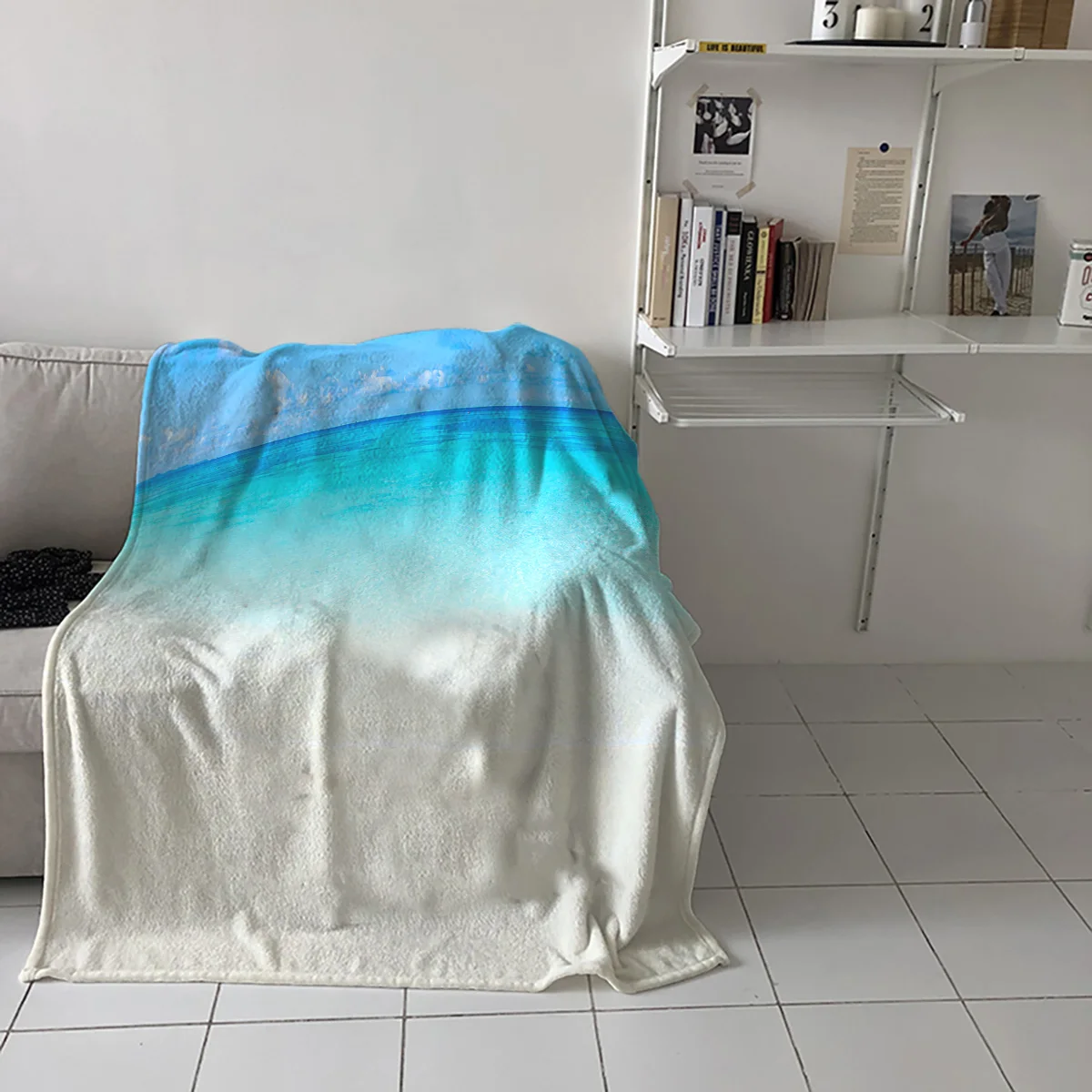 Покрывало для кровати с изображением голубого океана дорожное покрывало