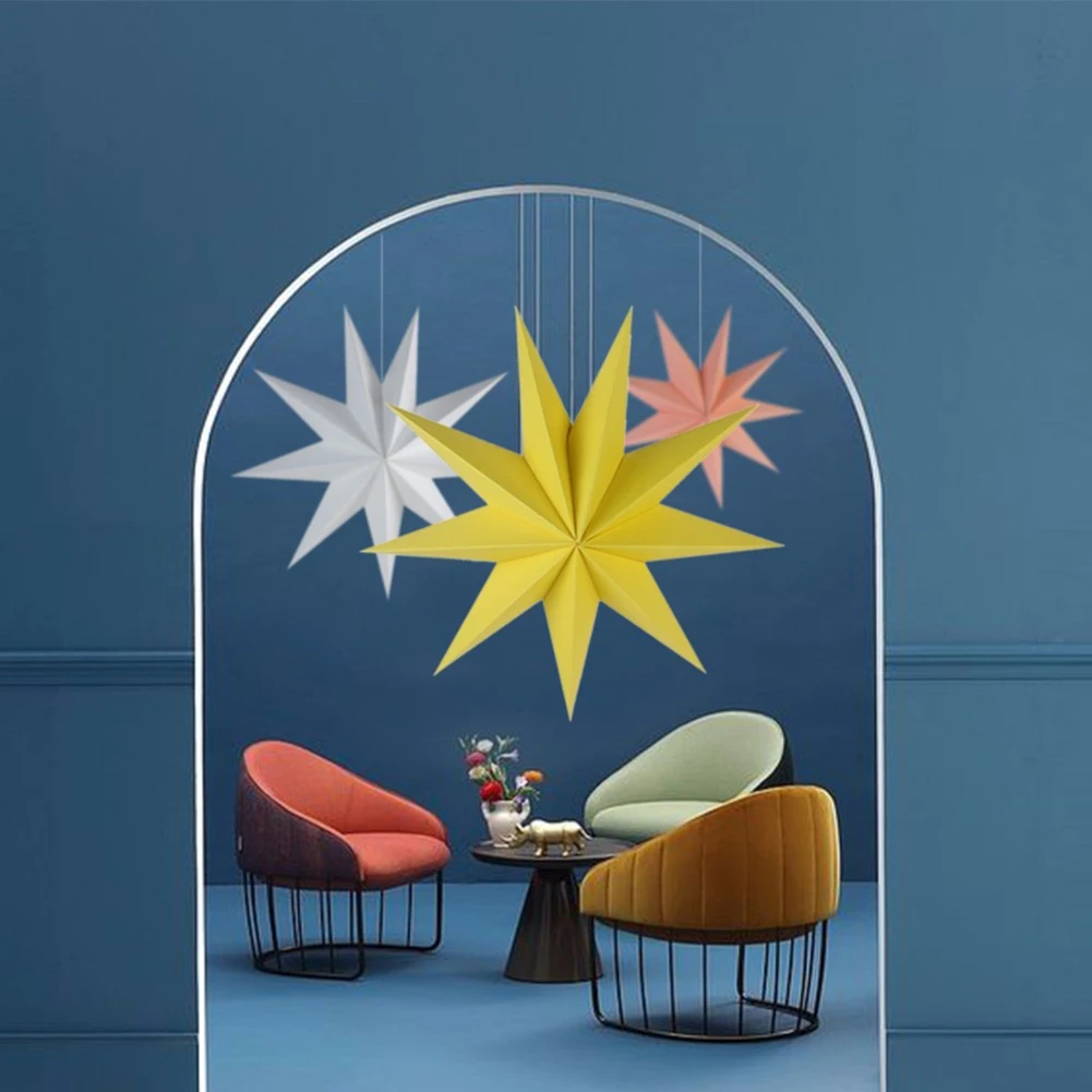 Новинка 30 см девять острых звезд подвесное украшение из бумаги для детской