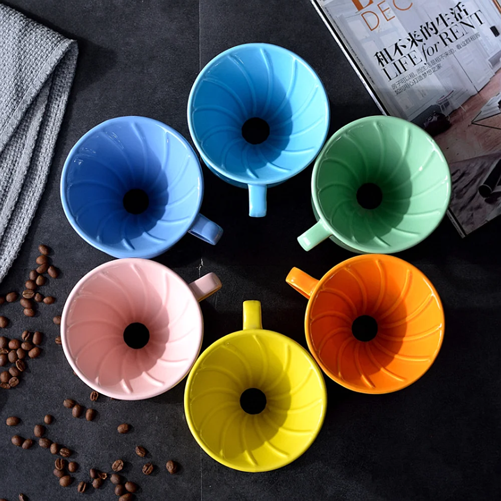 V60 кофе капельного фильтра чашка керамическая капельница семь цветов