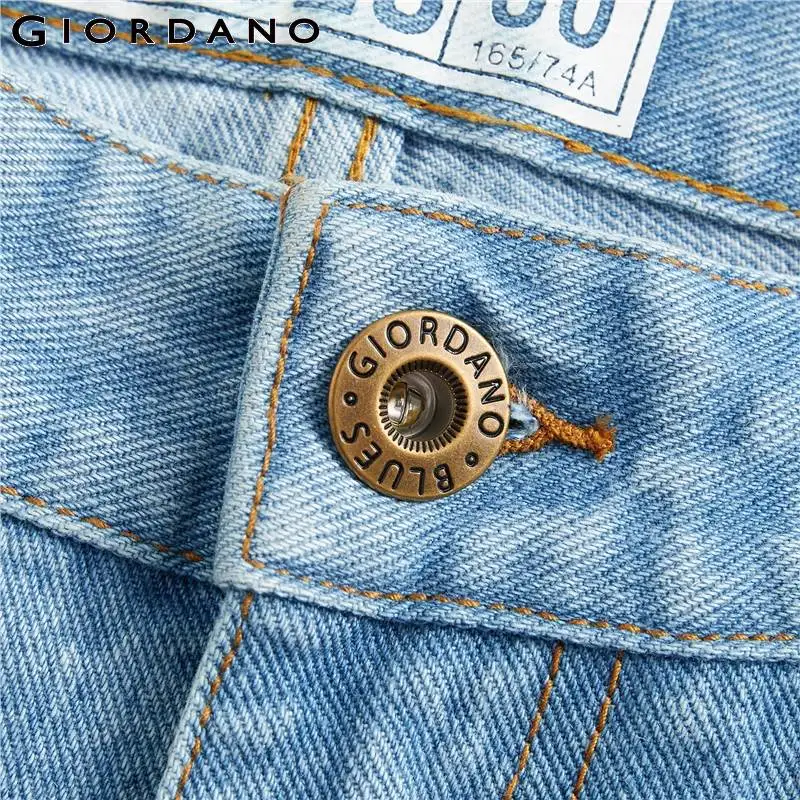 

Giordano Men Jeans Washed Five Pocket Denim Pants Mid Waist Tapered Pantalones Jeans Para Hombre Casual 01119071
