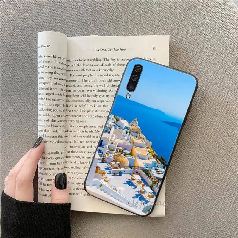 

Oia Santorini Greece lanscape Phone Case For Samsung galaxy S note 7 8 9 10 20 fe edge A 6 10 20 30 50 51 70 lite plus Funda