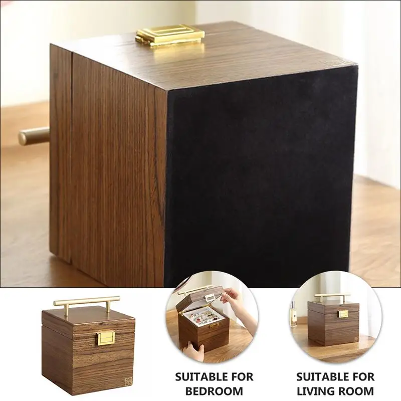 

Multi-Use Jewelry Storage Box Wooden Watch Box Jewelry Display Storage Holder Solid Wood Walnut Wood Plate Jewelry Box