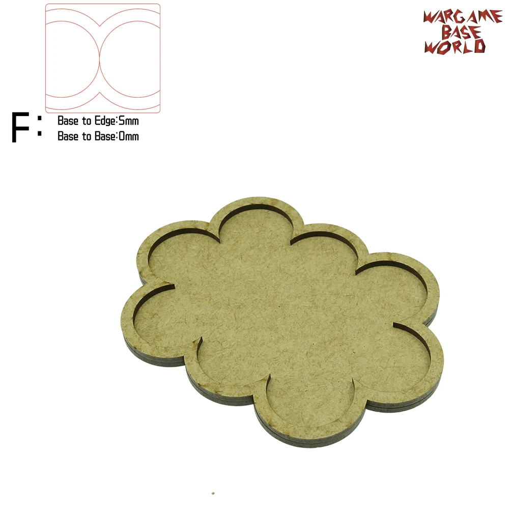 Wargame Base World-Movement Tray-10 цоколей 32 мм круглый-тройной формы MDF