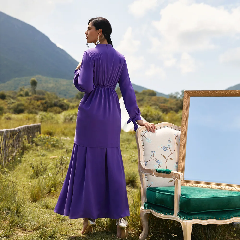 Модное платье с О образным вырезом длинным рукавом карандаш для женщин 2020