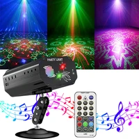 48 patterns 3lens dj disco party lights sound activated stage laser light led rgb pattern projector for home christmas halloween