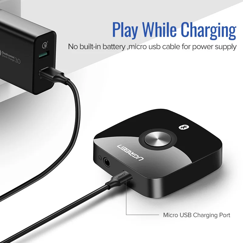 UGREEN 3 5 Bluetooth 0 приемник aptX LL мм разъем Aux беспроводной адаптер Музыка для ТВ
