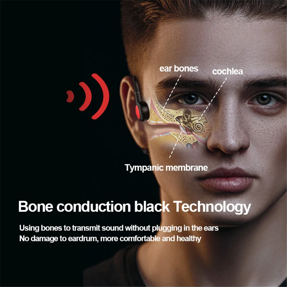 Наушники с костной проводимостью Беспроводная Bluetooth-совместимая Спортивная