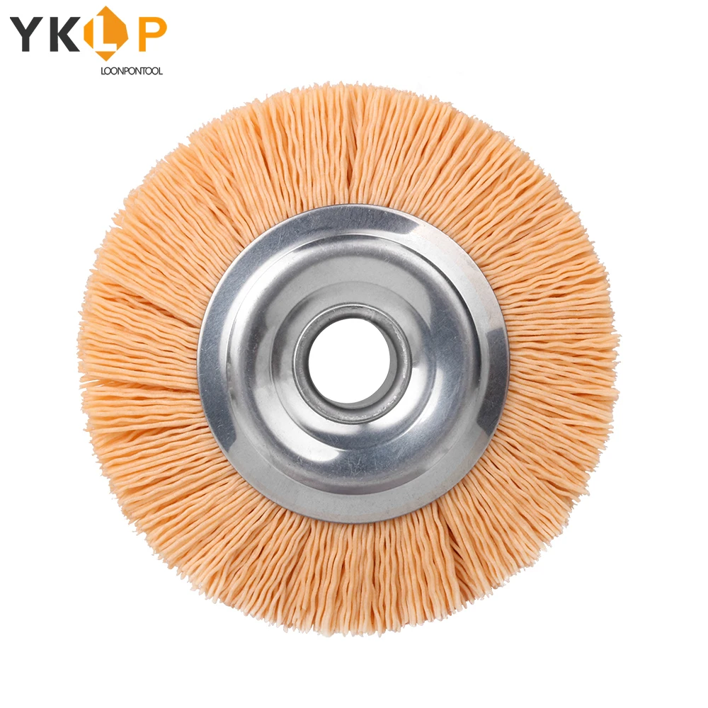 

100mm Nylon Wheel Brush Bore 16mm for Wood Furniture Metal Grinding Polishing Abrasive Wire Brush Grinder 240#