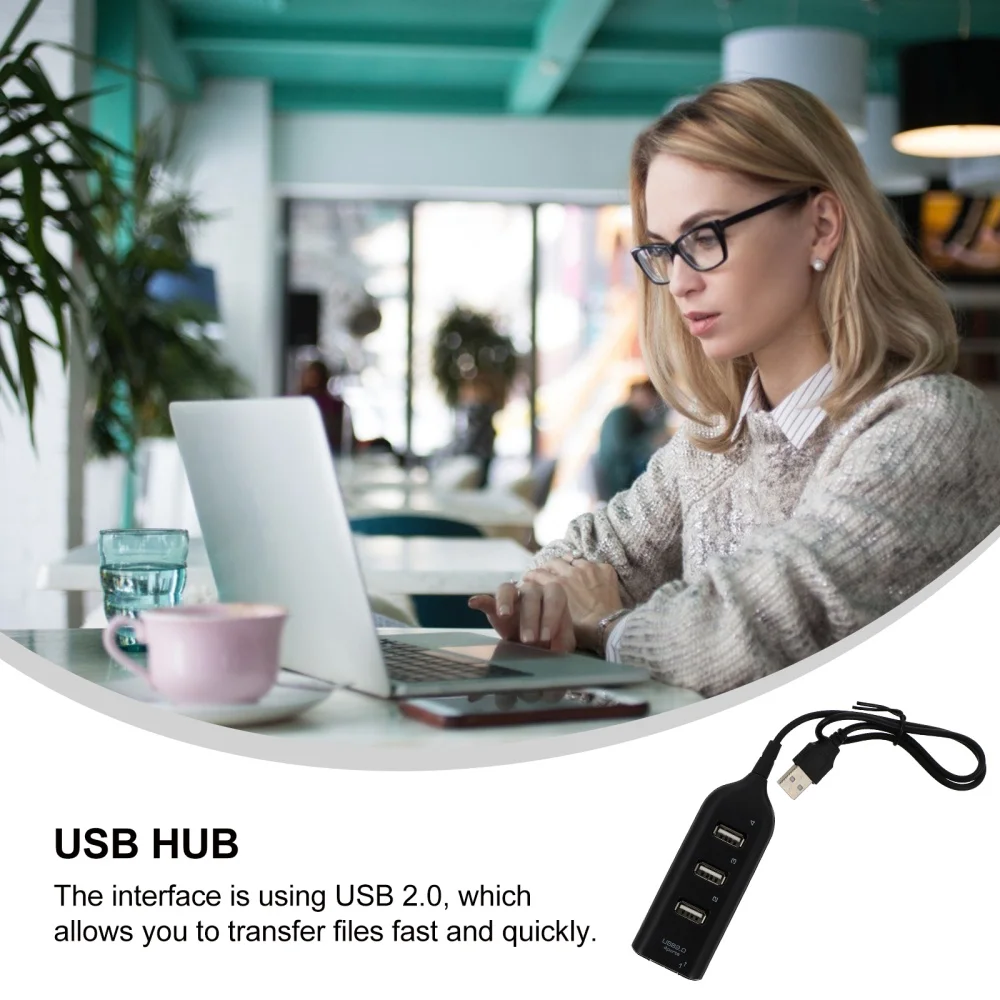 

1Pc USB Hub Practical USB Divider USB 2.0 Expander Hub USB Expansion Transfer