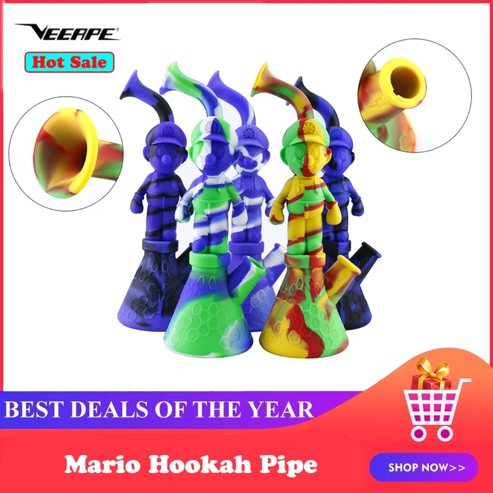 Марио воды Бонг курительная трубка силиконовая для травы табака воск со