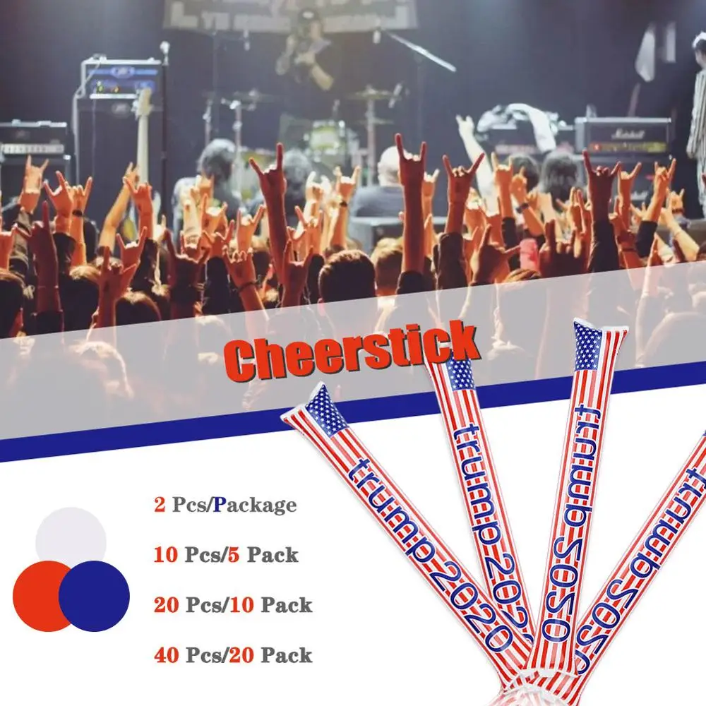Thunder 2020 американский флаг Cheer Stick Портативный надувной штанга с принтом для бара
