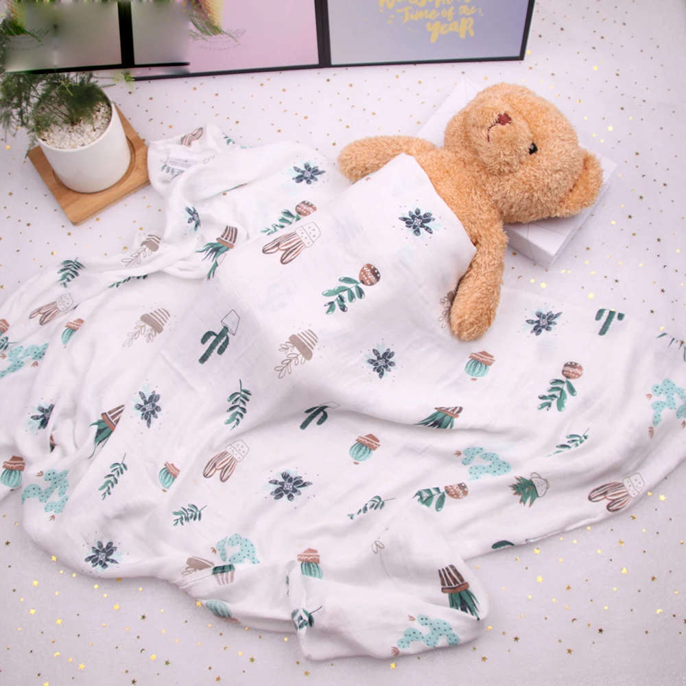 

1Pc 100% Cotton/bamboo fiber Baby Swaddles Soft Newborn Blankets Baby Bath Towel Gauze Infant Wrap Sleepsack Stroller Cover