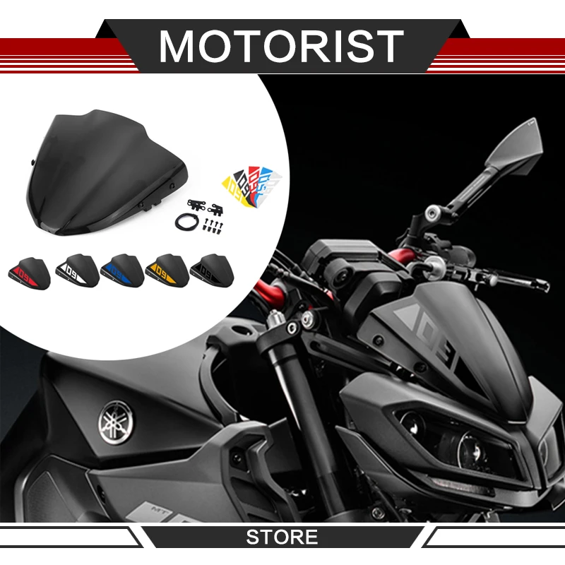 

For MT09 MT 09 Windscreen Motorcycle Accessories Small Windshield MT09 FZ09 2017 2018 2019 gift sticker