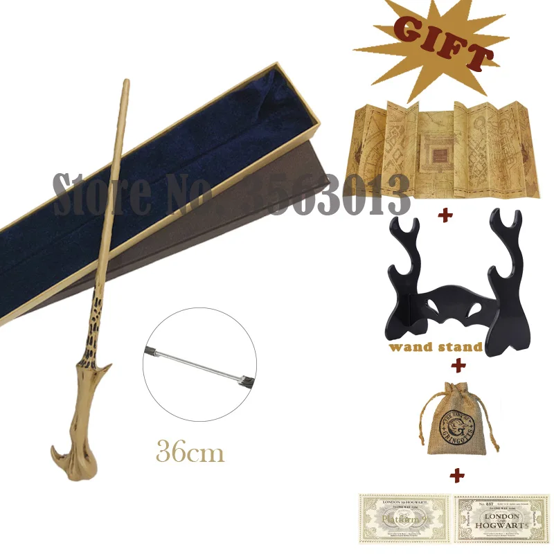 34 kinds of potters hermione metal core magic wands with gringott coin bag marauders map ticket wand rack as gift box pack free global shipping