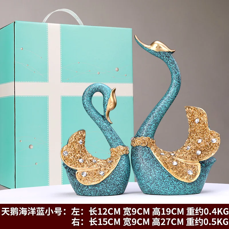 

Nordic Swan Ornaments Wedding Decoration Sculptures Resin Gold Luxury Creative Crafts Decoracion Hogar Home Accessories AC50HC