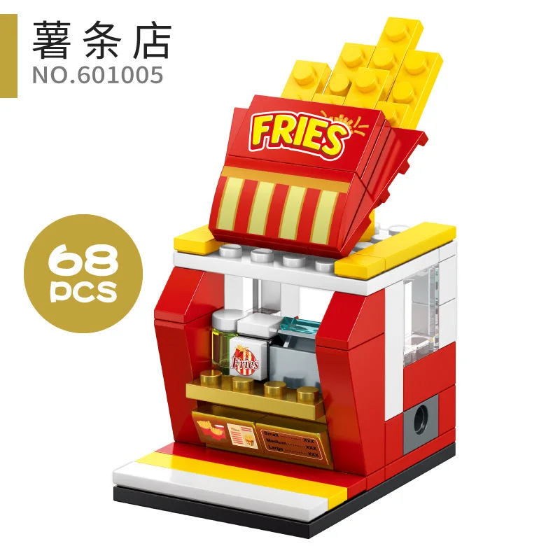 Горячие городские создатели мини уличный вид шоколадный картофель фри магазин