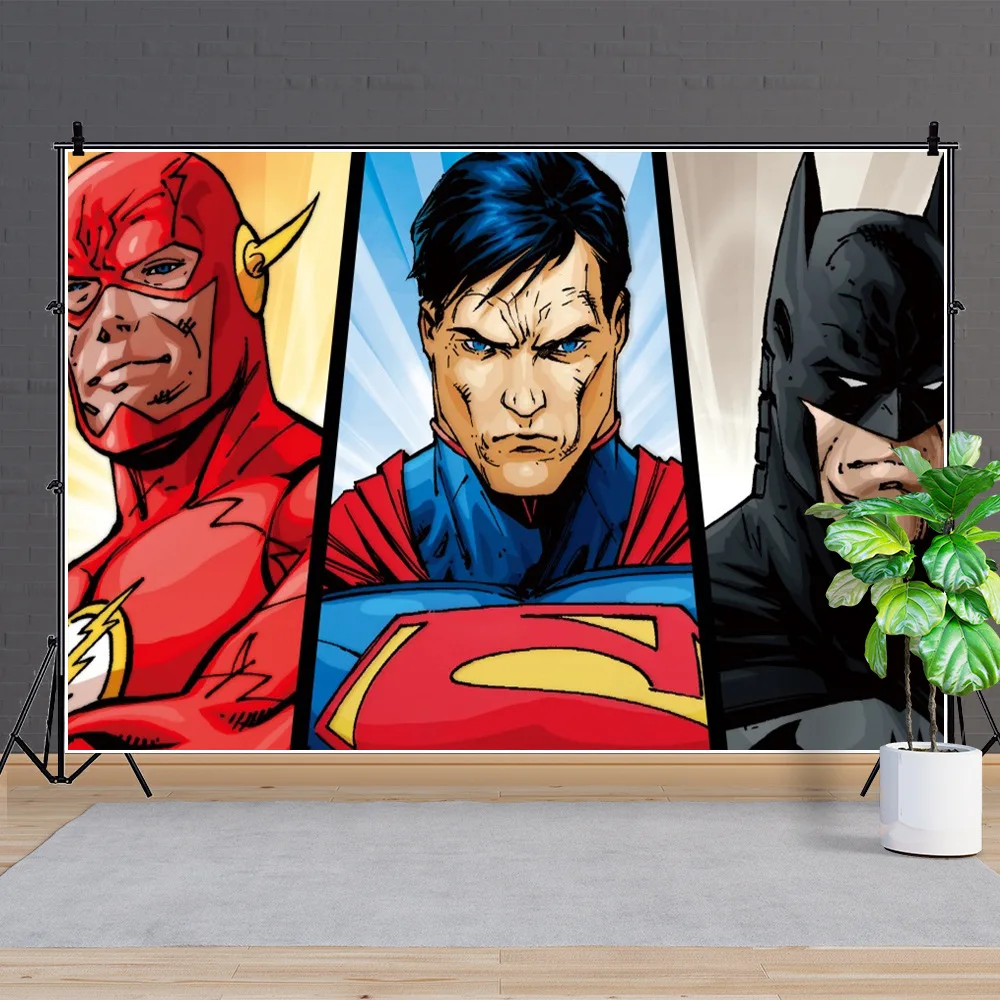 

City Night Superhero Background Portrait Photography Happy Birthday Kids Party Photozone Photo Decor Backdrops Photocall Studio