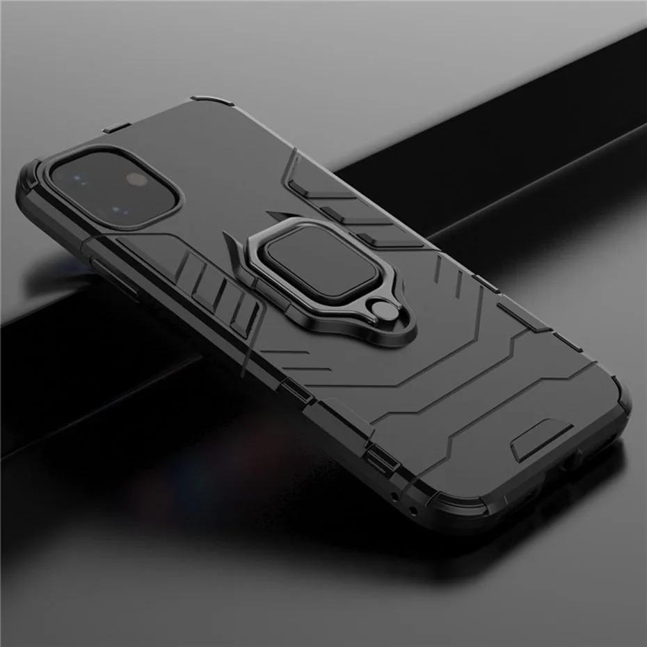 Роскошный чехол с кронштейном и кольцом для iphone 11 pro max 6 6s 7 8 plus x xr xs приятный на