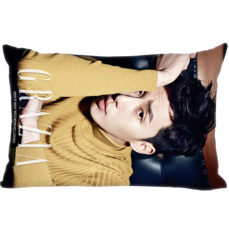 

Park Seo Jun Actor Pillow Cover Bedroom Home Decorative Pillowcase Rectangle Zipper Pillow Cases Satin Fabric Best Gift 45x35cm