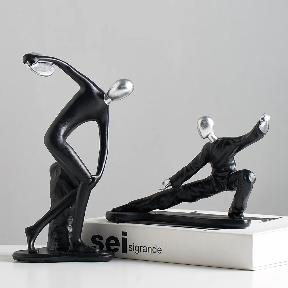 

Nordic Creative Sculpture Black Dancer Character Model Figurines Home Decor Living Room Decor Artwork one piece resin statue