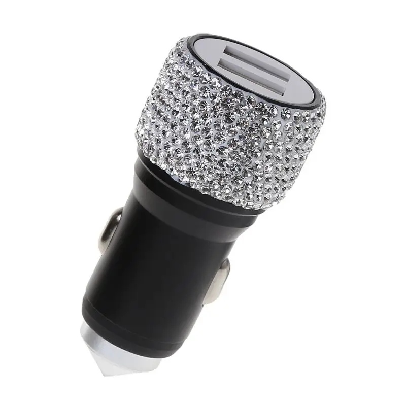 Двойное автомобильное зарядное устройство USB Bling ручной работы Стразы