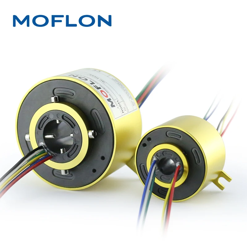 Moflon MT Серия 1~ 108 провода через отверстие 360 Вращающийся промышленный электрический разъем ethernet скользящее кольцо