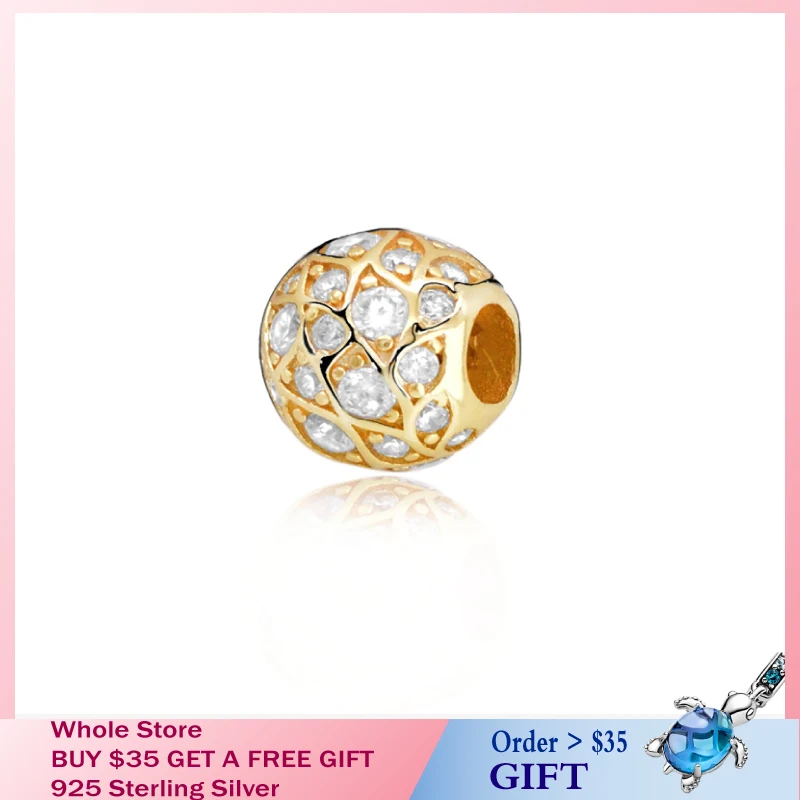 

Новая Осенняя Коллекция DIY, подвески с блестящим рисунком, подходят для оригинальных браслетов Pandora, женские Украшения «сделай сам»